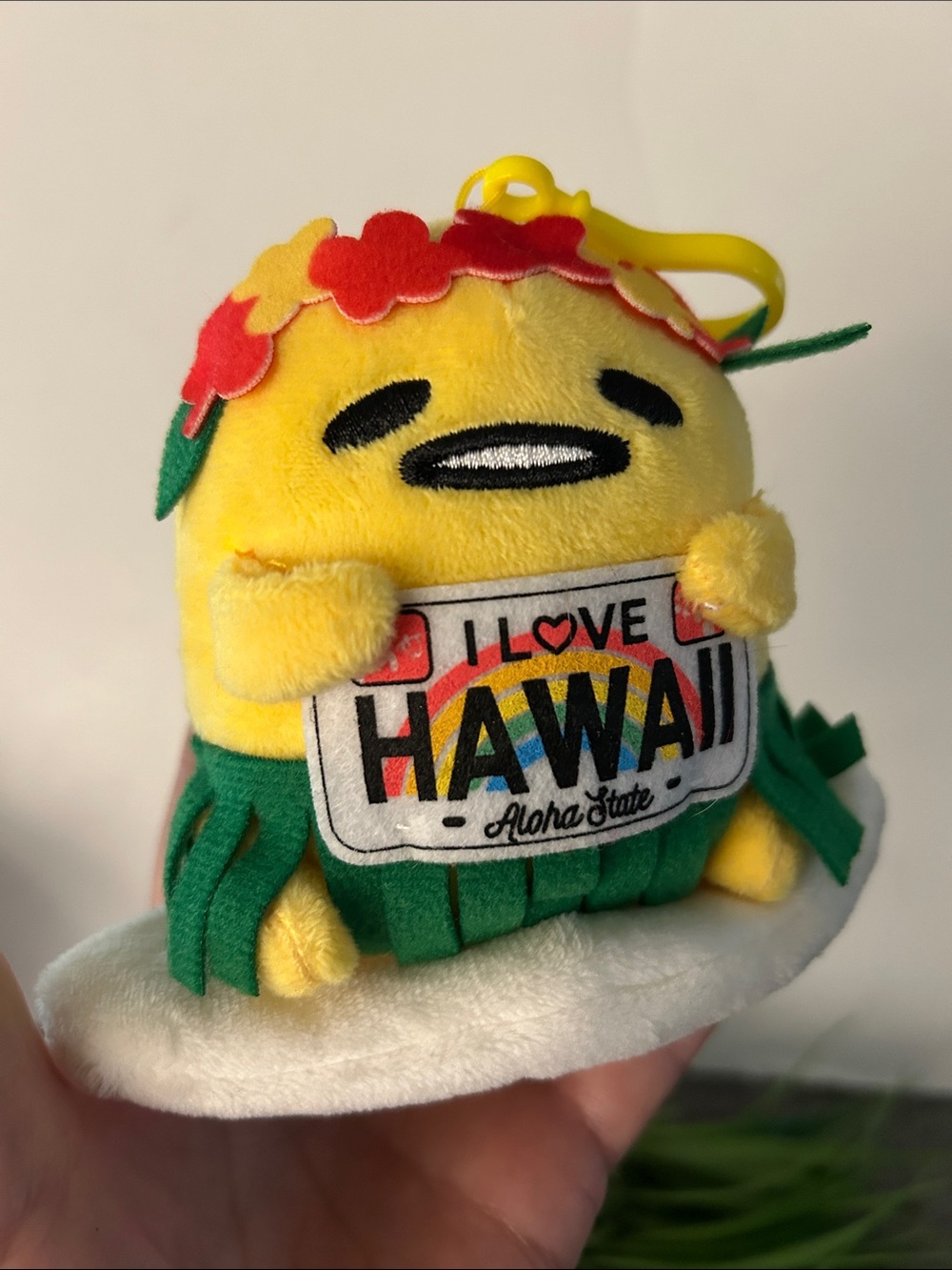 Sanrio Gudetama I Love Hawaii Exclusive Aloha Grass Hula Skirt Plush lazy egg